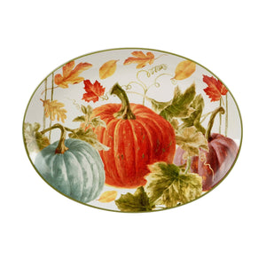 Autumn Harvest Fall Oval Platter 16" X 12"