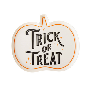 Trick or Treat Pumpkin Shaped Bamboo Plate