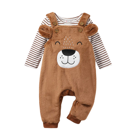 Toddler Teddy Bear Plush Overall Set