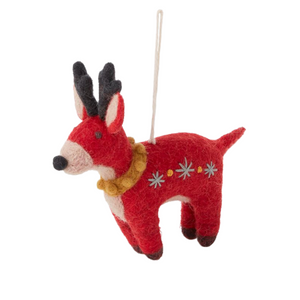 Felt Embroider Reindeer Ornament