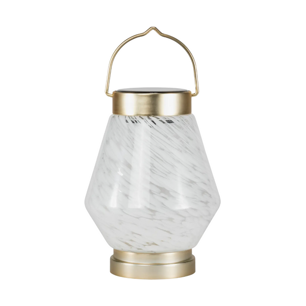 White Boater Solar Glass Lantern