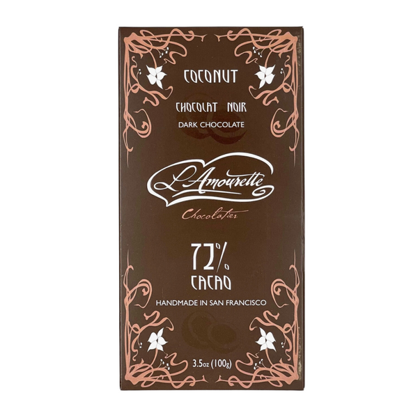 Vegan 72% Dark Chocolate with Coconut Toasted in Honey