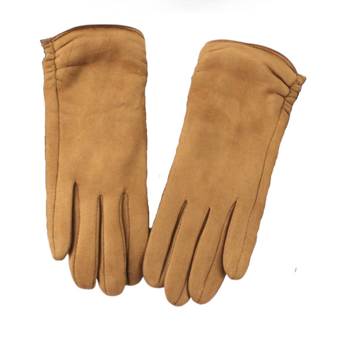 Soft Suede-Like Gloves Camel