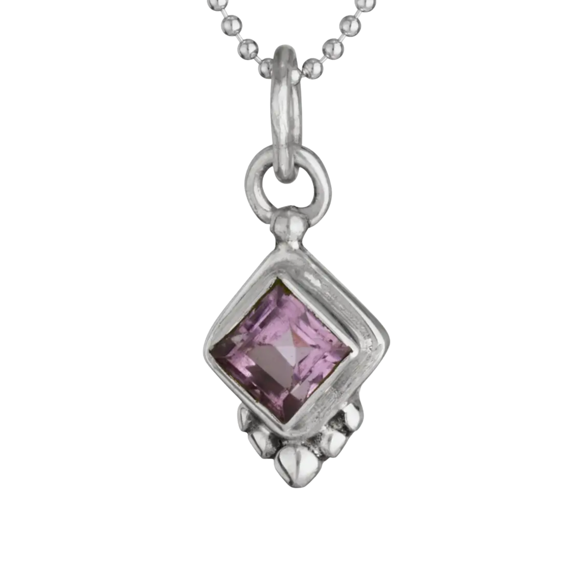 Amethyst Pendant Sterling Silver Necklace