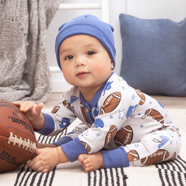 Football Long Sleeve Cotton/Bamboo Baby Romper