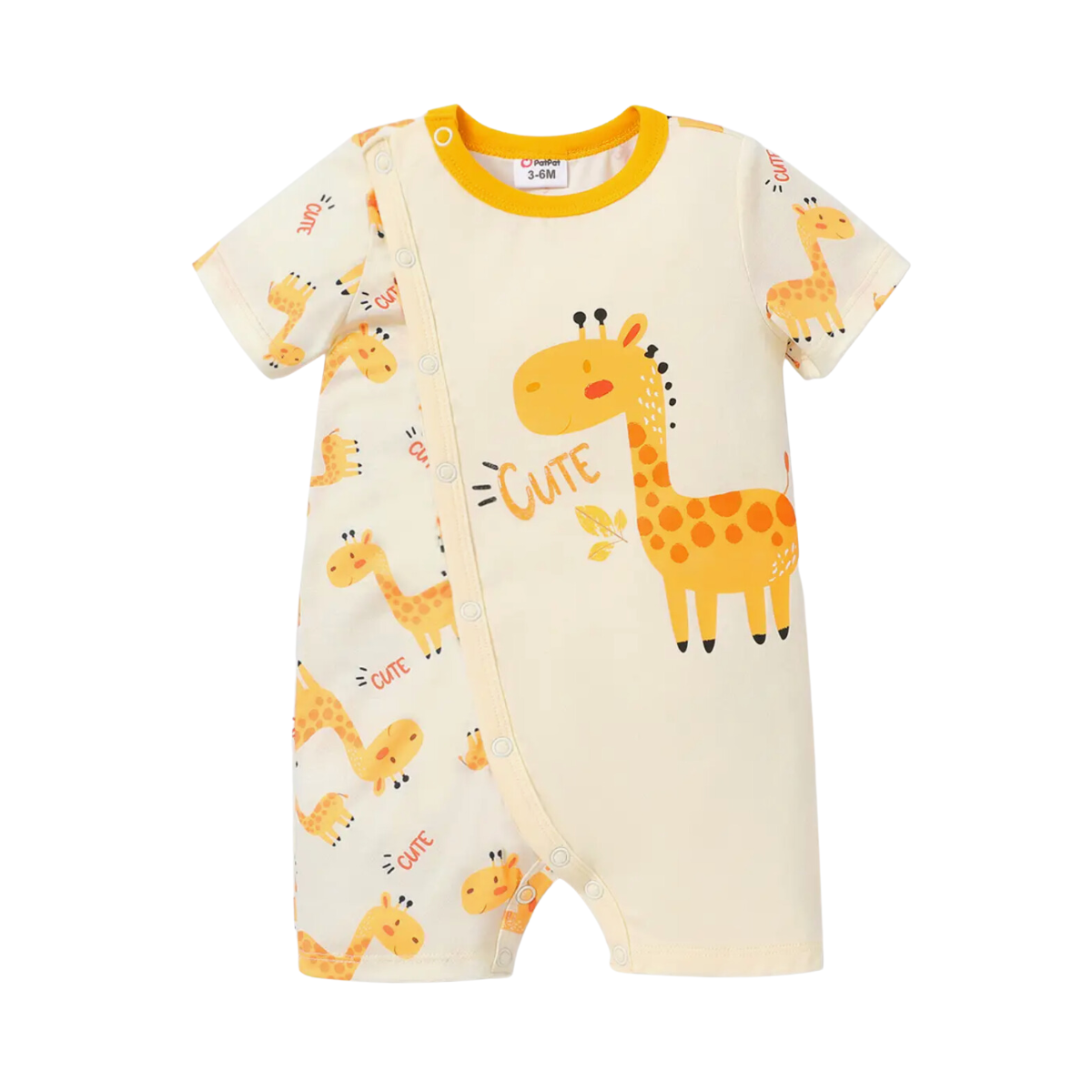 Giraffe Short-Sleeve Baby Romper