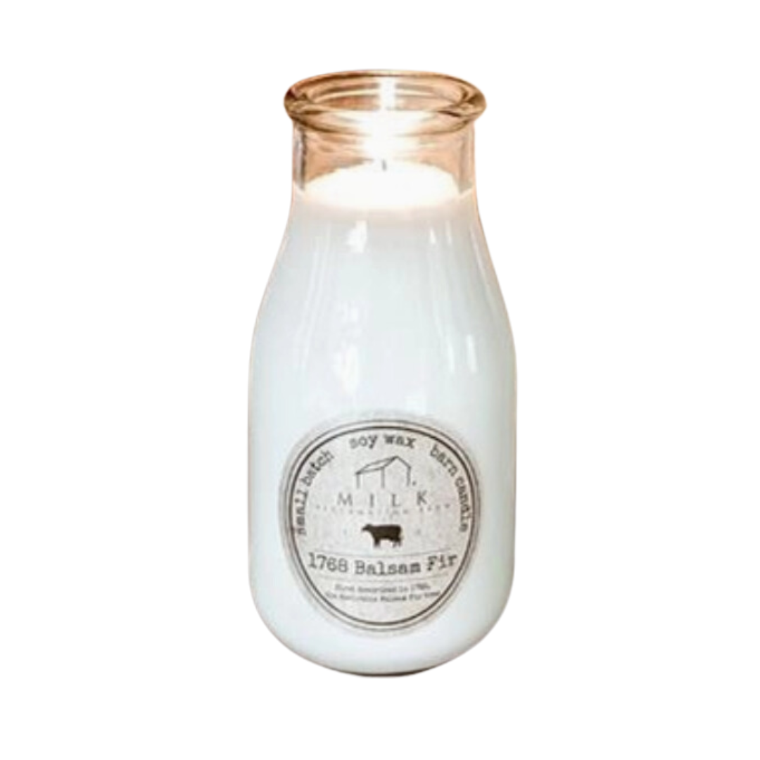 Balsam Fir Milk Bottle Soy Candle