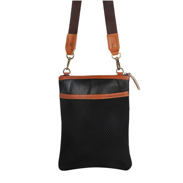 Black Stripe Pattern Crossbody Bag