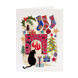 Christmas Cat Laser Cut Card