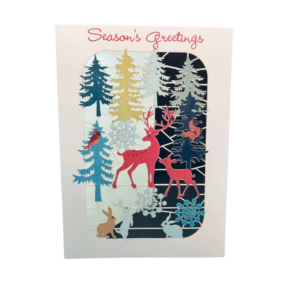 Christmas Reindeer Forest Laser Cut Card