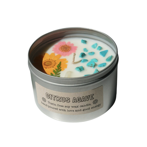 Citrus Agave Flower Soy Candle