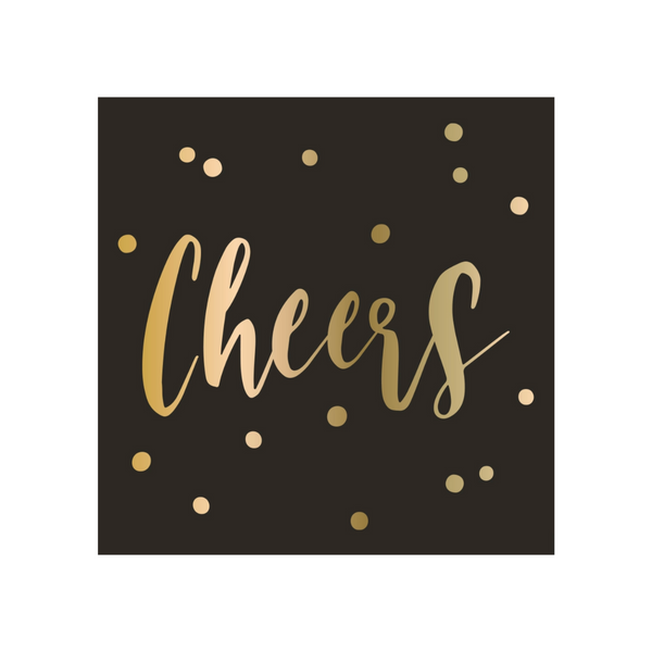 Cheers Foil Cocktail Napkins