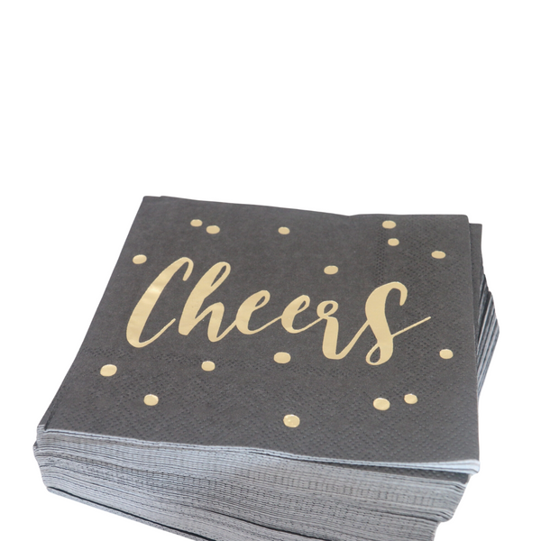 Cheers Foil Cocktail Napkins