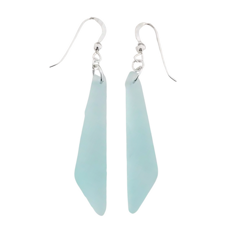 Long Turquoise Sea Glass Earrings