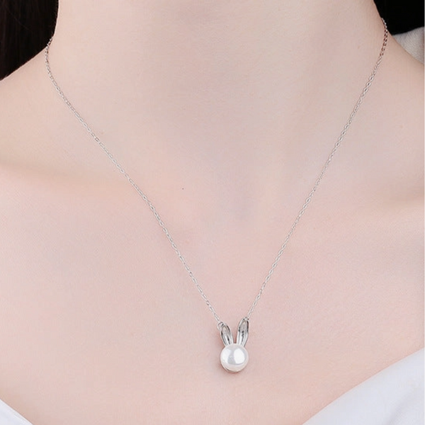 Pearl Bunny Rabbit Necklaces
