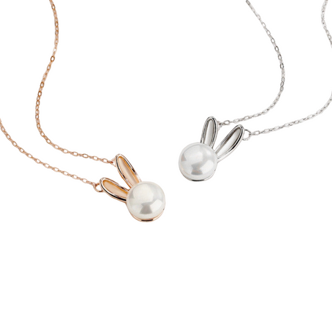 Pearl Bunny Rabbit Necklaces