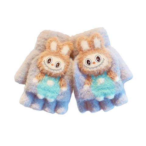 Cute Monster Furry Gloves For Kids