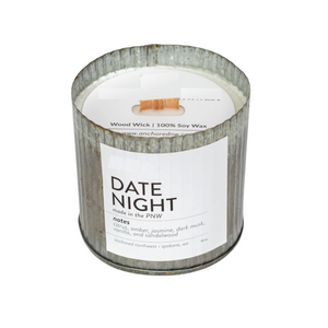 Date Night Wood Wick Rustic Farmhouse Soy Candle