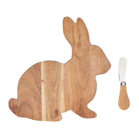 Bunny Charcuterie Wood Serving Board with Spreader