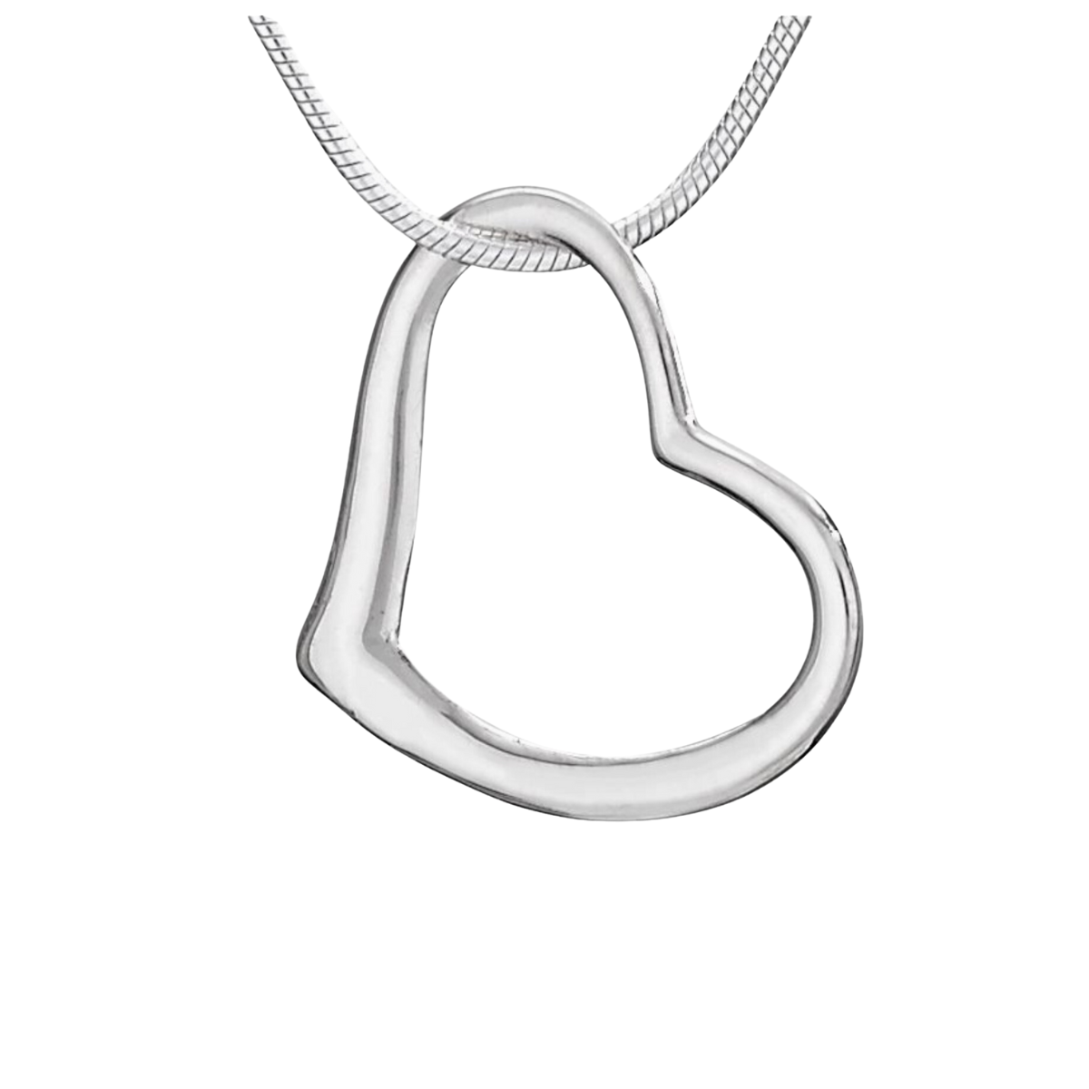 Sterling Silver Open Heart Necklace