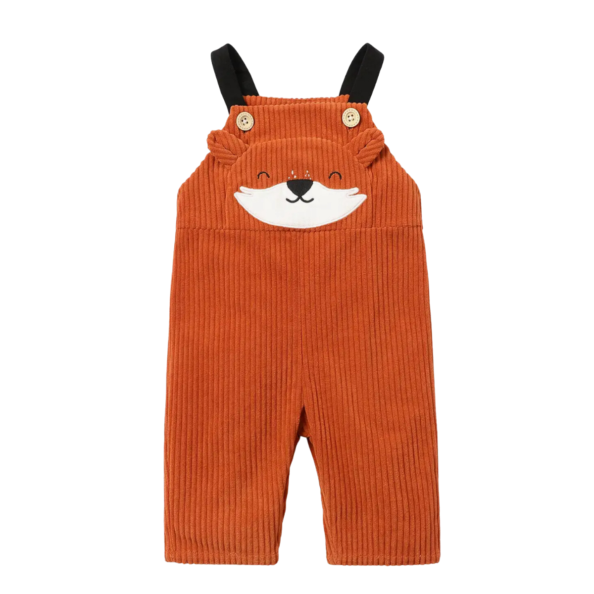 Fox Embroidered 3D Ears Corduroy baby Overall