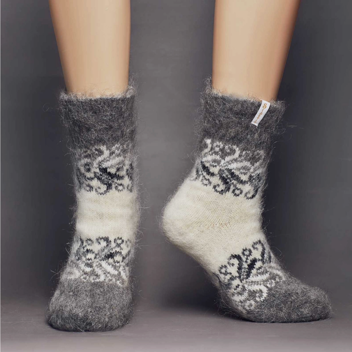 Winter Swirls Wool Socks