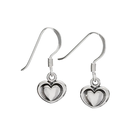 cute Sweet Heart Sterling Silver dangle Earrings