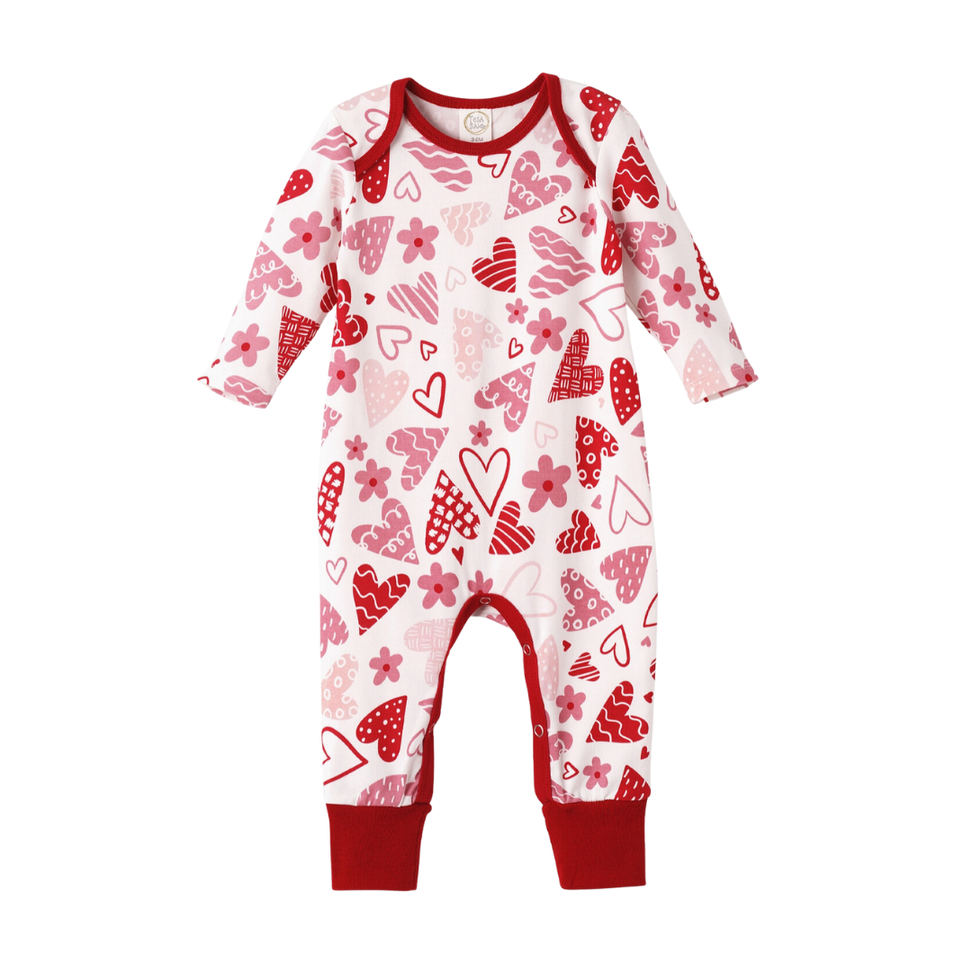 Hearts Bamboo Baby Romper