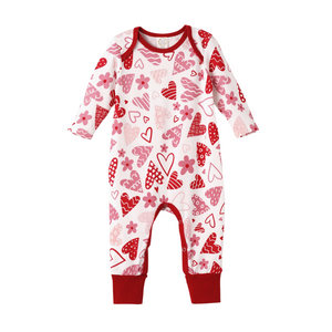 Hearts Bamboo Baby Romper