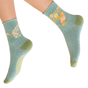 Blue Hummingbird Socks