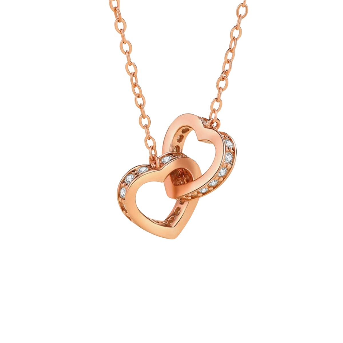 Rose Gold Interlocking Hearts Necklaces