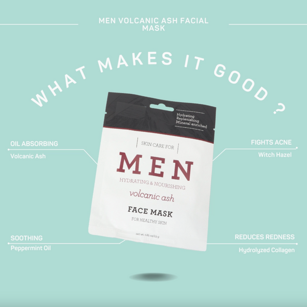 Men's Hydrating Volcanic Ash Facial Sheet Mask