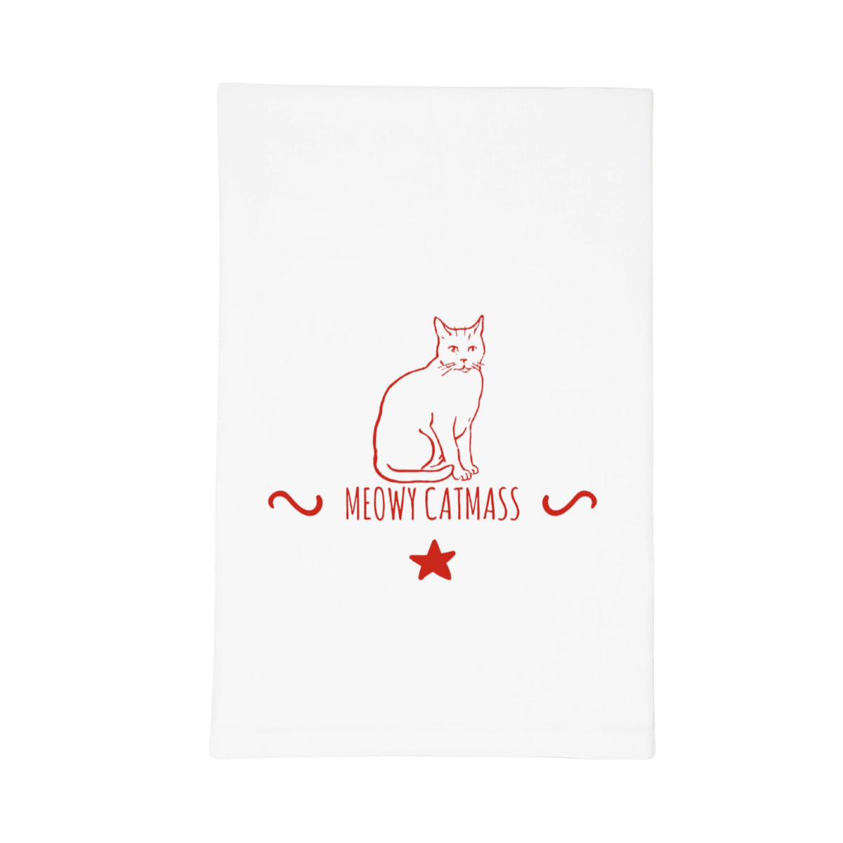 Meowy Catmass Flour Sack Christmas Holiday Kitchen Tea Towel