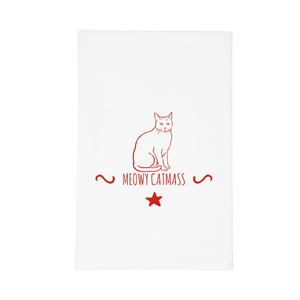 Meowy Catmass Flour Sack Christmas Holiday Kitchen Tea Towel