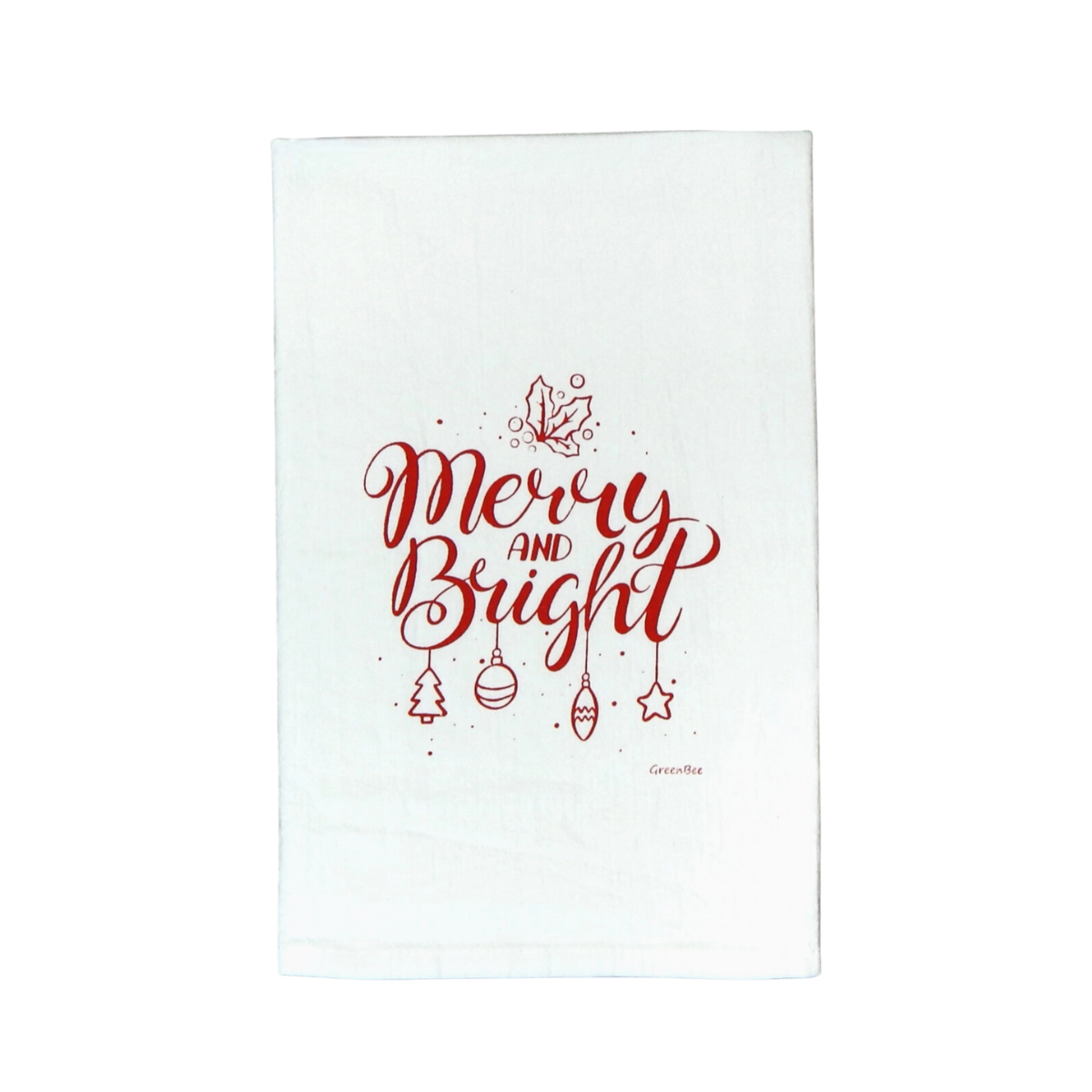 Merry and Bright Christmas Kitchen Tea Towel