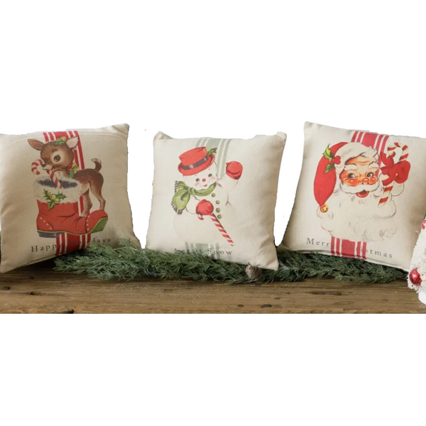 Christmas Reindeer Snowman Santa Mini Pillows