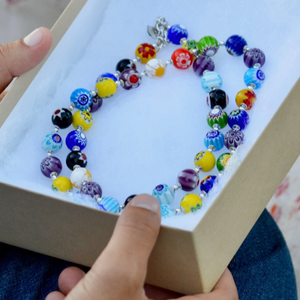 Multicolor Murano Glass Beaded Necklace
