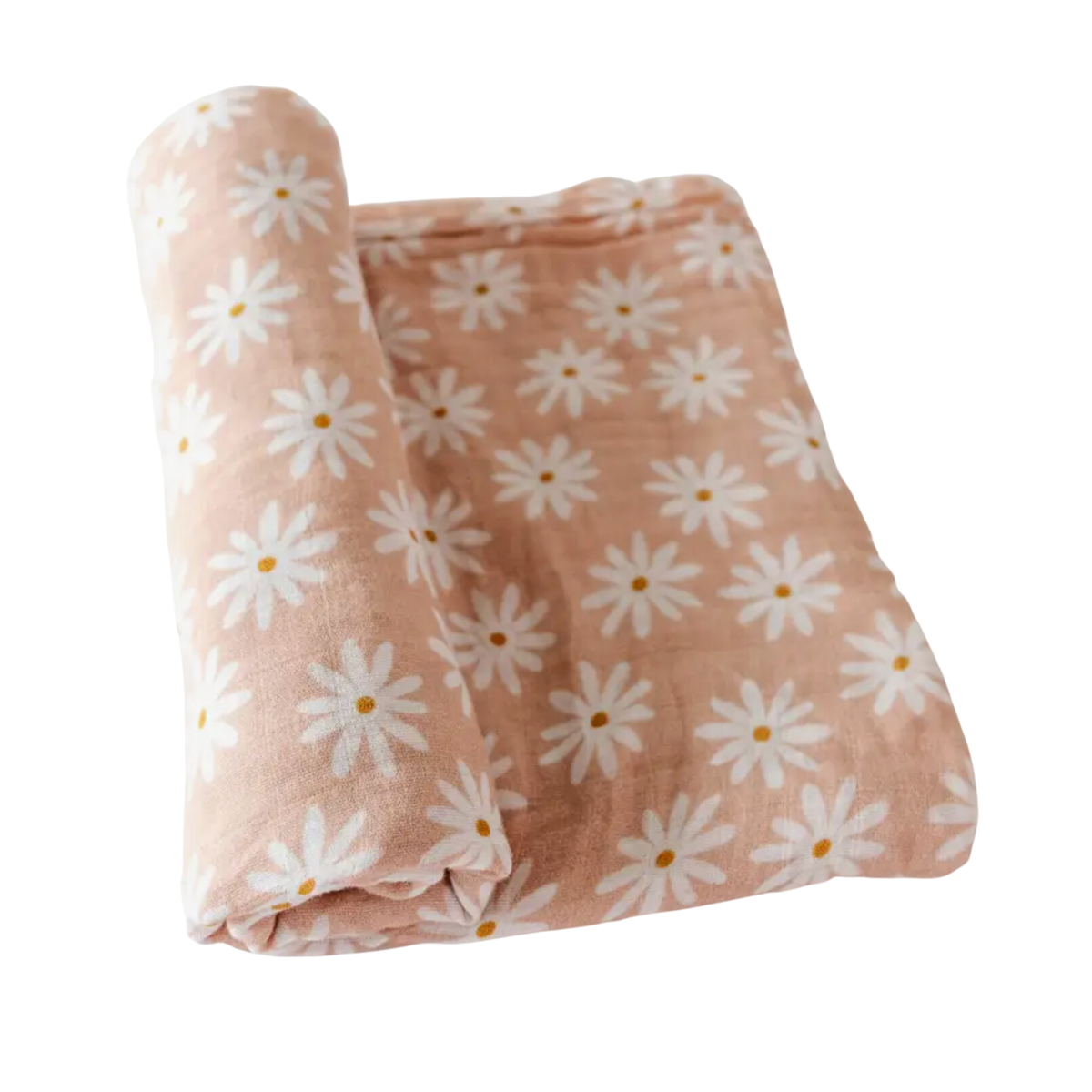 organic muslin baby swaddle blanket - daisy