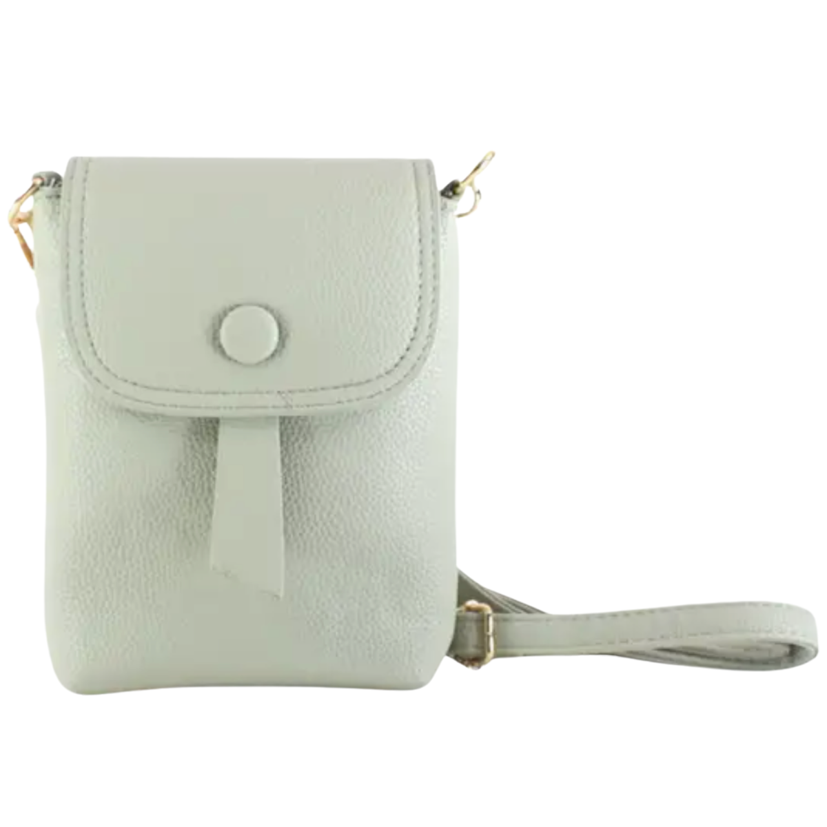 Light Green Button Flap Crossbody Bag