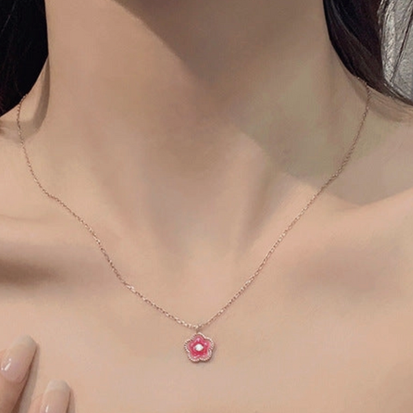 Pink Blossom Rose Gold Necklace