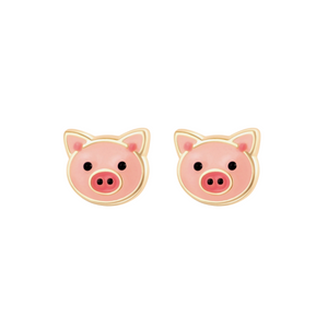 Pink Piggy Stud Earrings