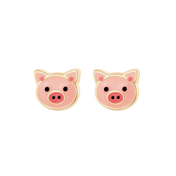Pink Piggy Stud Earrings
