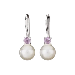 Pearl & Amethyst Sterling Silver Earrings