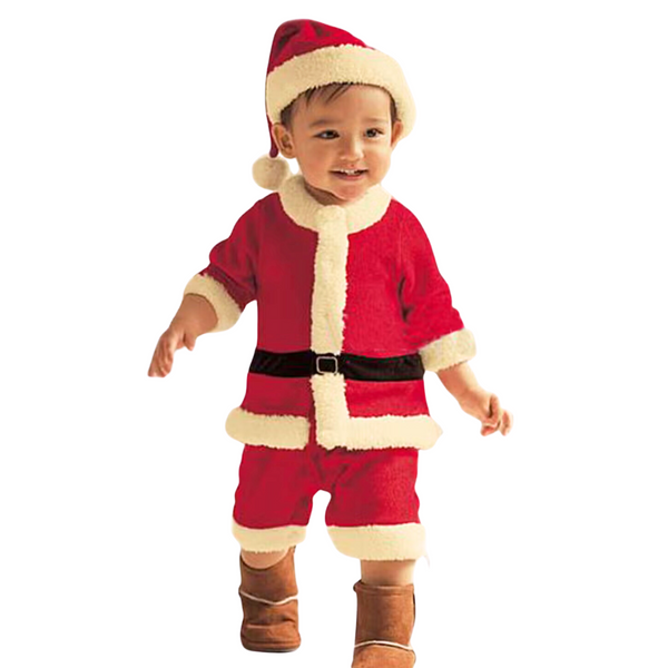 Santa Claus Fleece Baby Romper and Hat Set