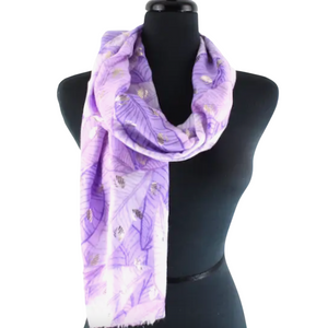 Lavender Floral with Metallic Accents Scarf
