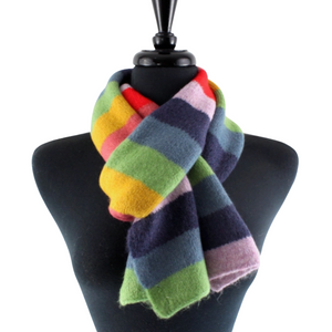 warm multi color band scarf