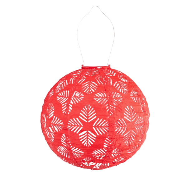 Orange Red Solar Globe Lantern