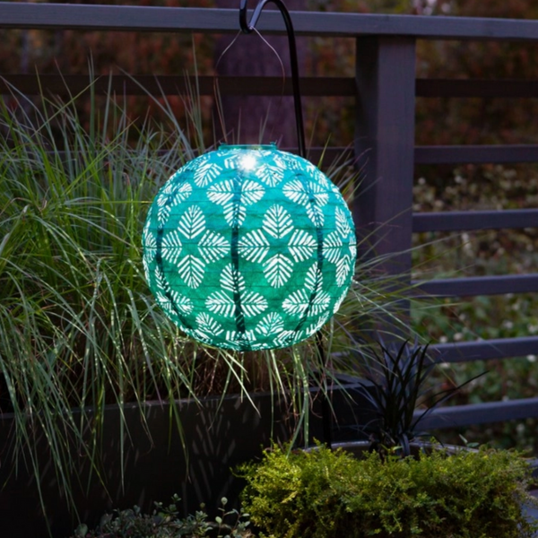 Turquoise Solar Globe Lantern