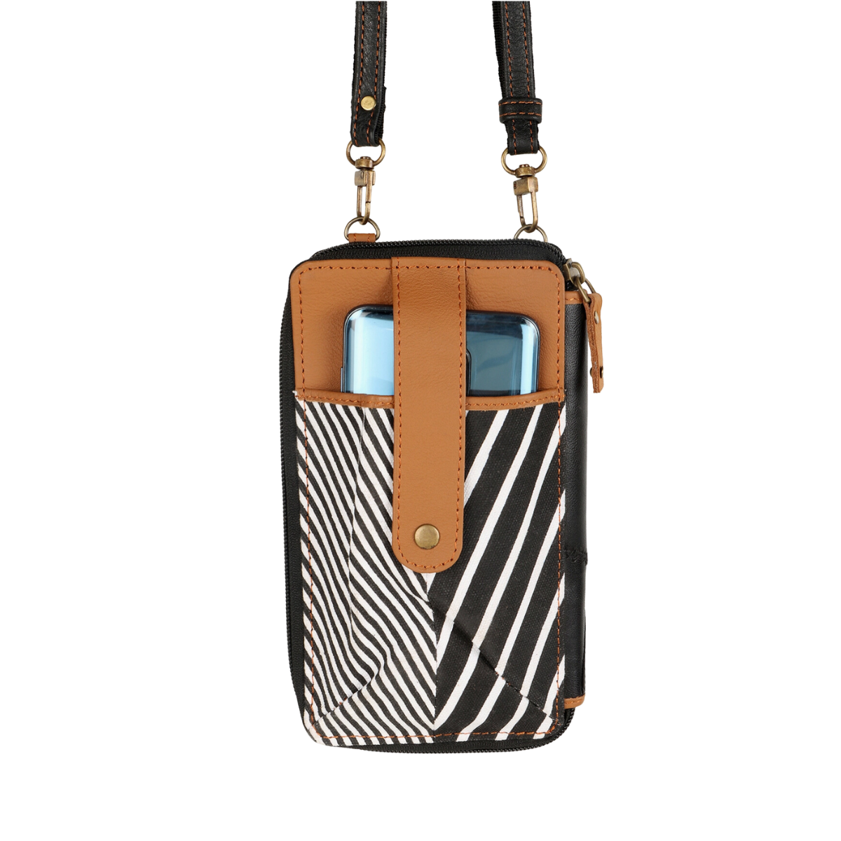 Stripe Cellphone Crossbody Wallet