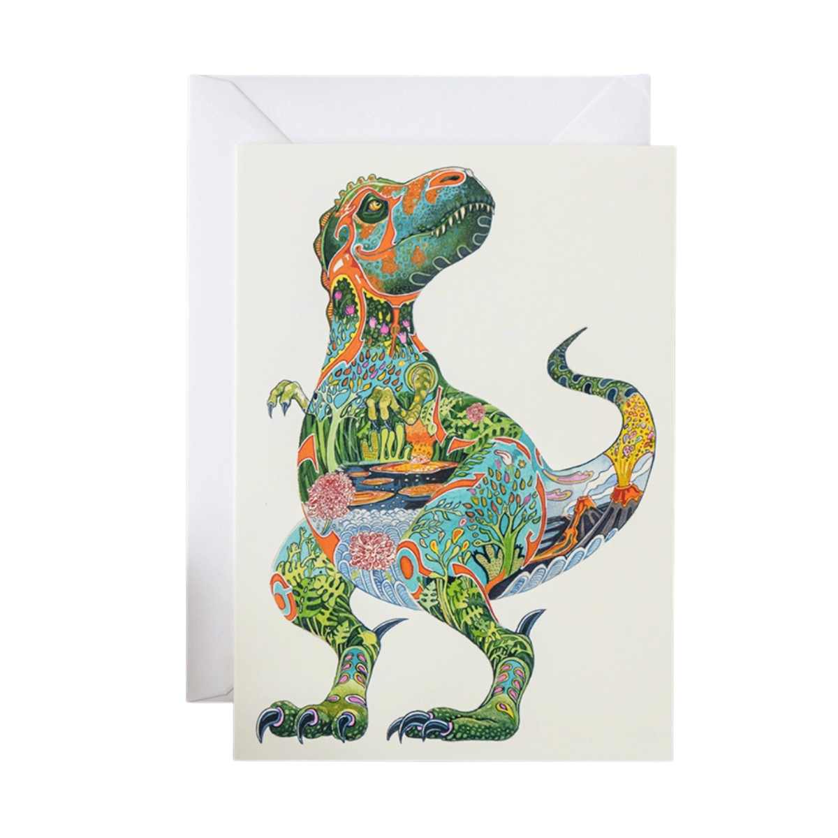 Beautifully illustrated T-Rex Greeting Card